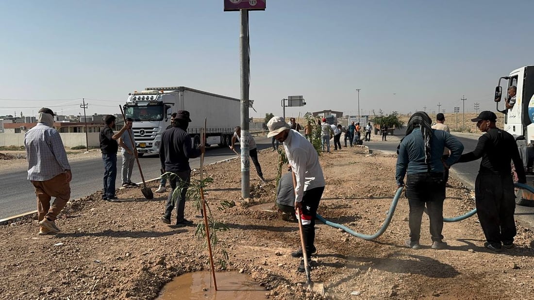 خانەقین بە مەکینە و عارەبانەوە دەستی بە چاندنی نەمام کرد