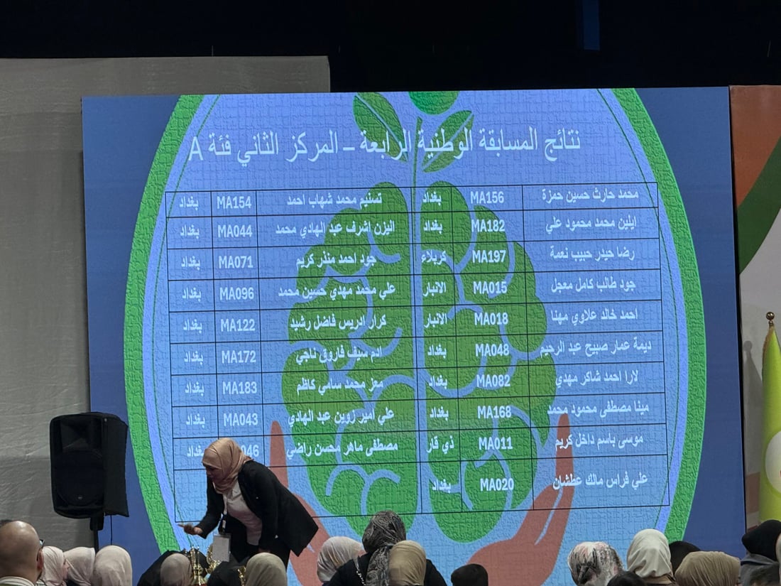 صور: احتفال بطريقة أيمن حسين.. 1000 عبقري رياضيات تسابقوا في بغداد: كلنا فائزون
