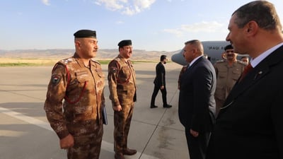 صور: وزير الداخلية يصل السليمانية لتفقد المواقع الحدودية