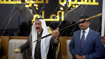 فيديو: سيوف وخيول تدشن ديوان آل بو حمد في كبيسة وأمير العبيد حضر أيضاً