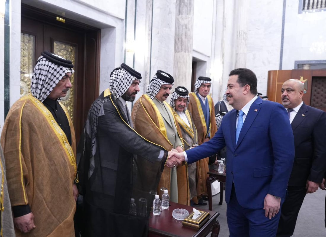 صور: شيوخ ووجهاء عشيرة البو دراج في مكتب السوداني