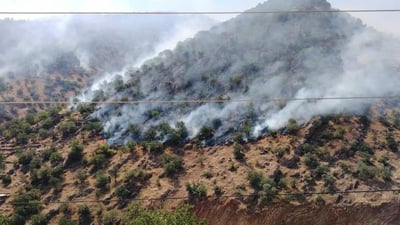 Halabja fire burns uncontrolled for second day