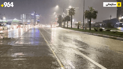 بارانبارین لە سلێمانی ئاستەنگی بۆ هاتووچۆ دروستكرد