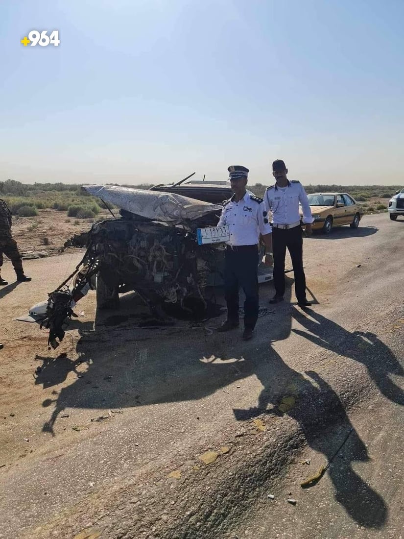 صور: مصرع شقيقة وابنة وزير النفط في حادث سير مروع على طريق الديوانية