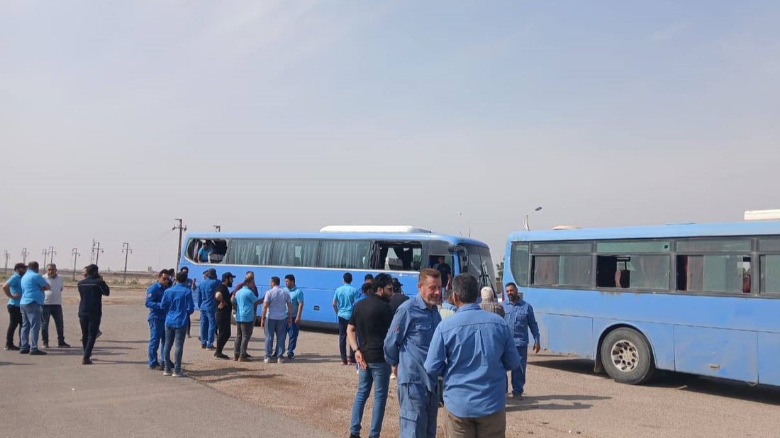 محتجون في العمارة رشقوا موظفي الشركة الصينية بالحجارة: نريد وظيفة في الحقل! (صور)