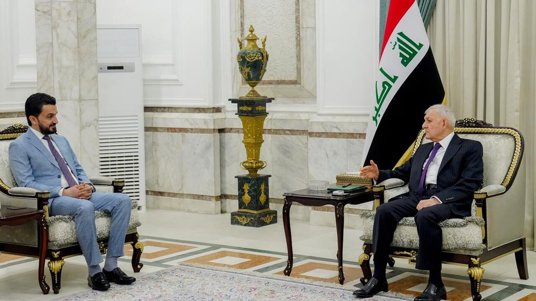 مصطفى سند وكتلته في قصر بغداد.. حديث مع الرئيس عن الأوضاع الراهنة