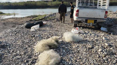 لە سنووری ئاغجەلەر راوچییەکی ماسی دەستگیر کرا 