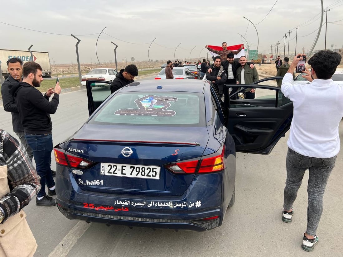 شباب الموصل ينطلقون بقافلة من 30 سيارة لدعم بطولة البصرة (صور)