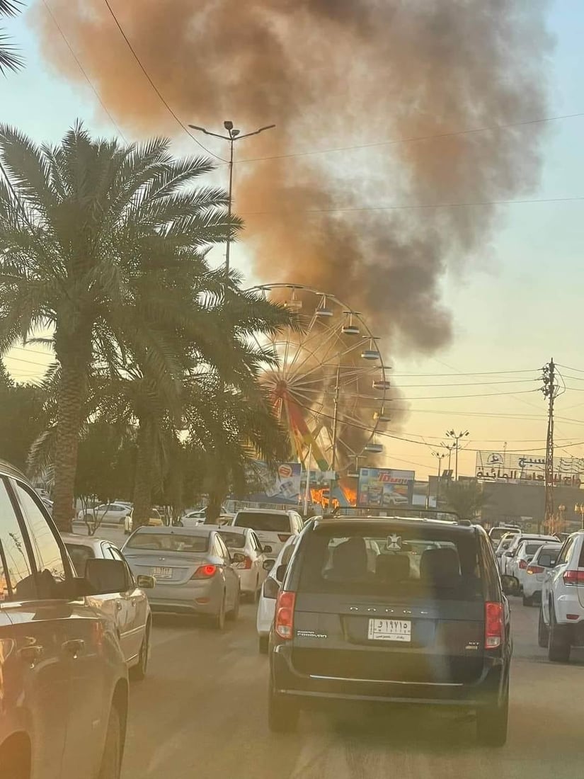 صور: الشرارة من “سفينة نوح”.. النيران تلتهم مدينة ألعاب السلام في النجف