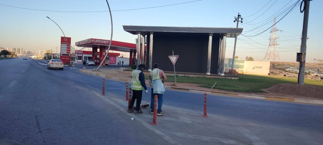 شەقامی بازنەیی 100 مەتری پایتەخت شۆردرا و پوخت و خاوێن کرایەوە