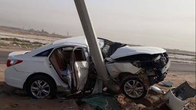 البصرة: وفاة سائق اصطدم بعمود كهرباء  على سريع “الدير”