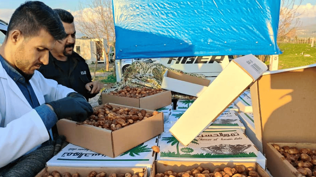 بڕێکی زۆر خورما دەستی بەسەردا گیرا