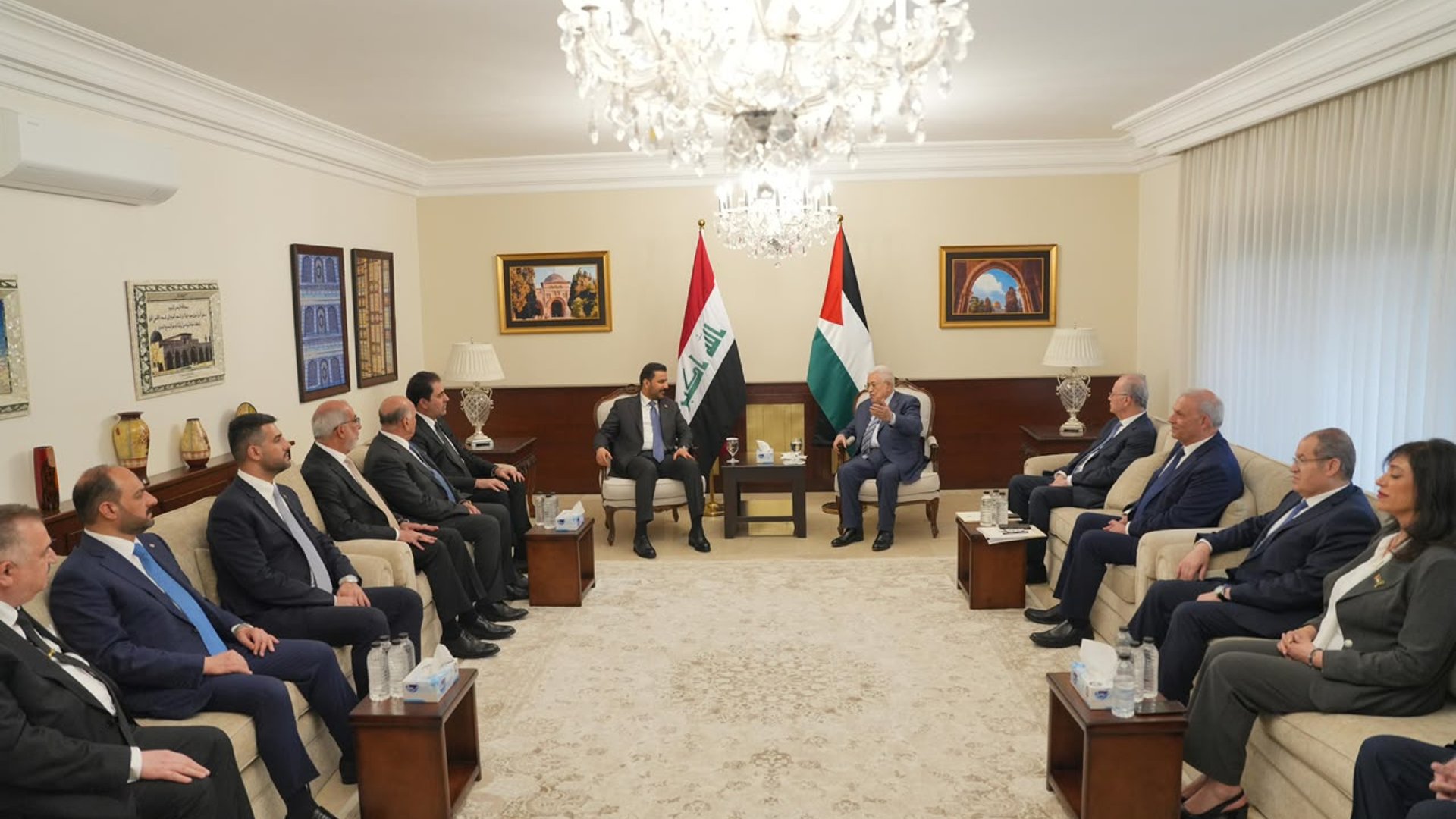 الزيدي للرئيس الفلسطيني: ضرورة التنسيق الدولي لإعادة كافة الحقوق لأصحابها