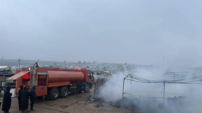 ئاگرێكی گەورە لە کەمپی باجدکەندالا کەوتەوە