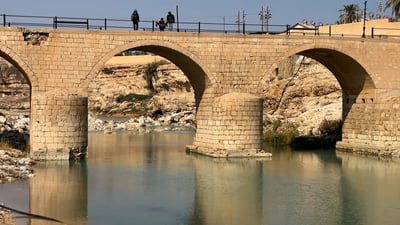 Flash floods threaten collapse of historic Ottoman bridge in Haditha