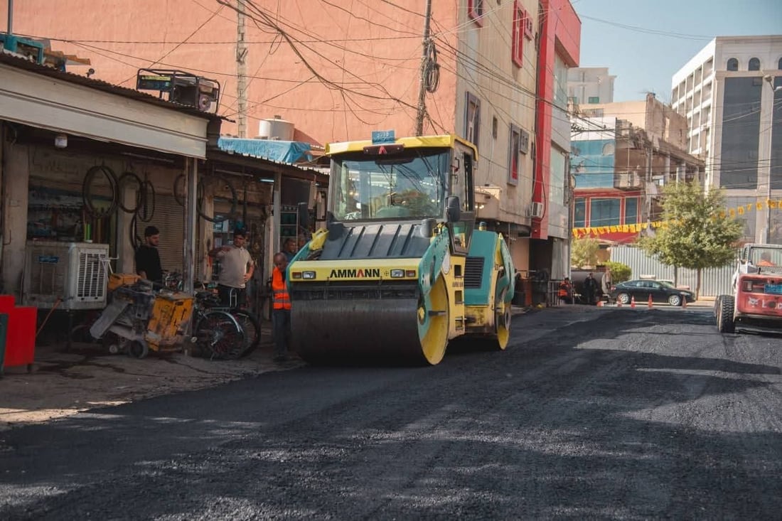 بەشێكی كۆڵانەكانی گەڕەكی کورانی عەنکاوە قیرتاو كرانەوە