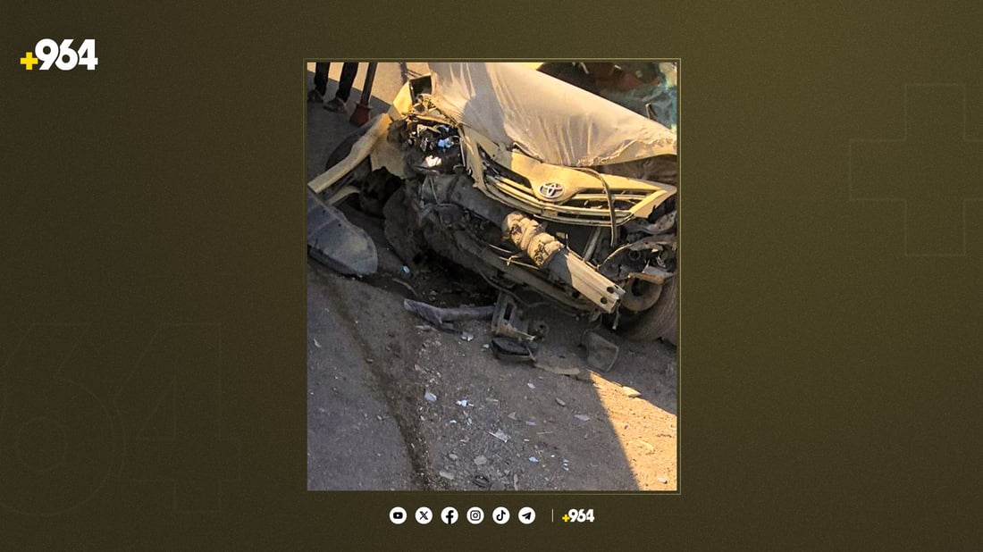 تاکسییەک چووە سایدی بەرامبەری و شۆفێرەکەی بریندارە