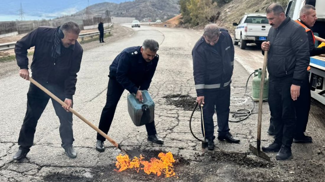 هاتووچۆی دەربەندیخان چاڵەکانی رێگای زەڕایەنی پڕکردەوە