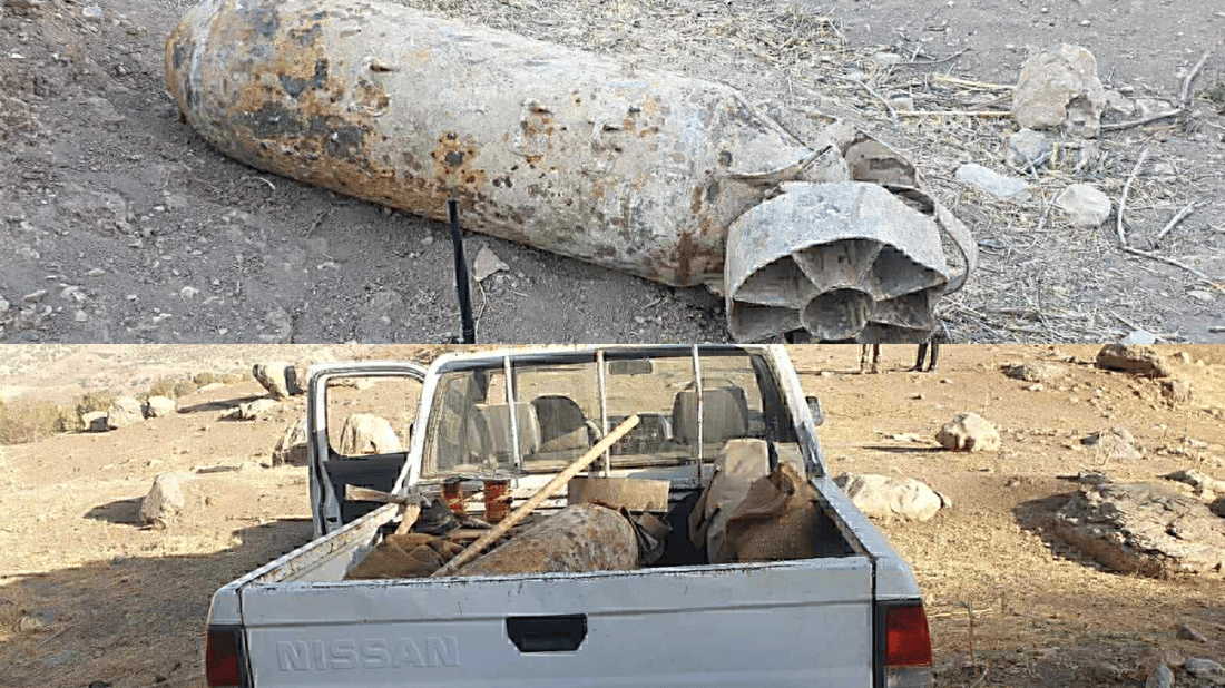 لە ناحیەی قەسرێ بۆمبێکی فڕۆکە بە نەتەقیوی دۆزرایەوە