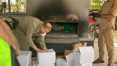 هه‌زار و 875 كیلۆ ماده‌ی هۆشبه‌ر لە هەولێر سووتێنرا