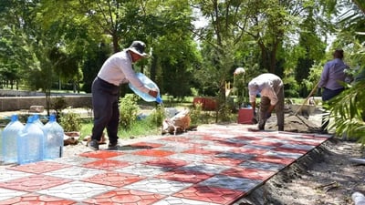 زیاتر لە پێنج هەزار مەتر دووجا لە رێڕەوەکانی پارکی سامی عەبدولڕەحمان چاککرا