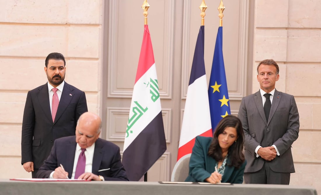 عێراق و فەرەنسا شەش رێککەوتن و لێکتێگەیشتنیان واژۆ کرد