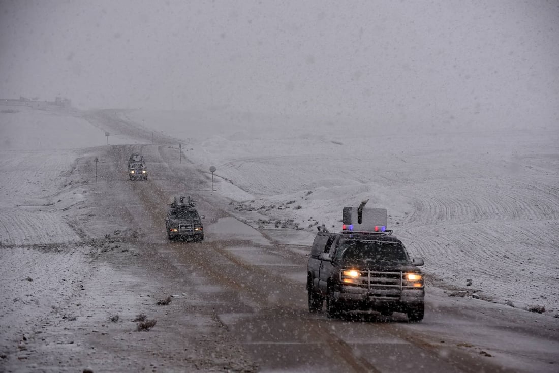 الحشد الشعبي تحت الثلوج على الحدود السورية (فيديو + صور)