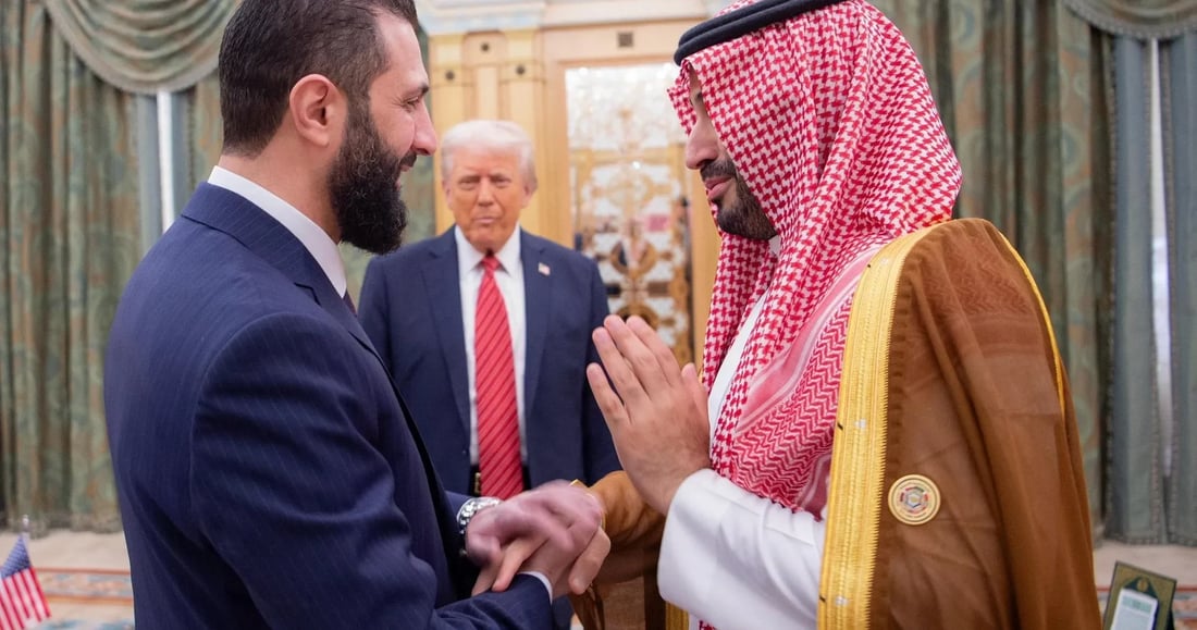 الصور الأولى للقاء ترامب والشرع في الرياض