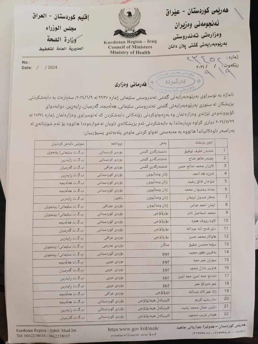 13 پزیشک دەنێردرێت بۆ تەندروستی پێنجوێن بەڵام پزیشکی چاوی تێدا نییە