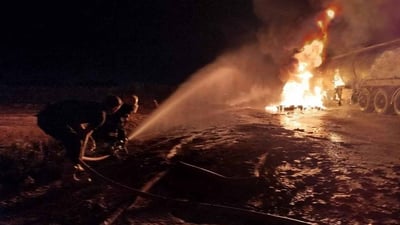 تانکەرێک ئاگری گرت و شۆفێرەکەی گیانی لەدەستدا