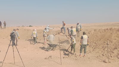اكتشفها الأهالي قبل شهر.. سنجار تفتح المقبرة الجماعية رقم 12 (صور)