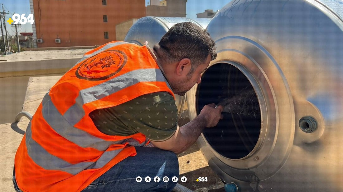 هەڵمەتی شوشتنی تانکی ئاوی قوتابخانەکانی هەولێر بەردەوامە