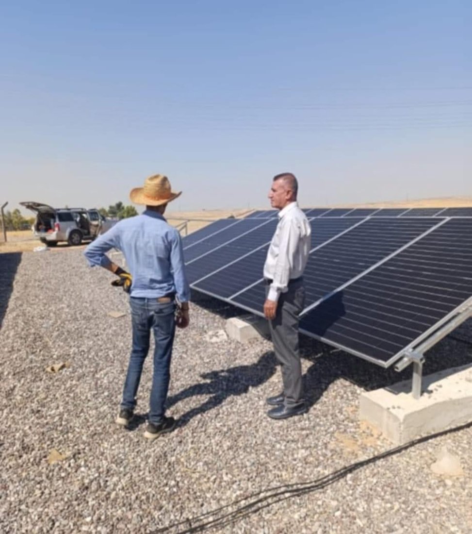   بە وزەى خۆر کێشەى کارەباى بیرەکانى کەندێناوە چارەسەر دەکرێت