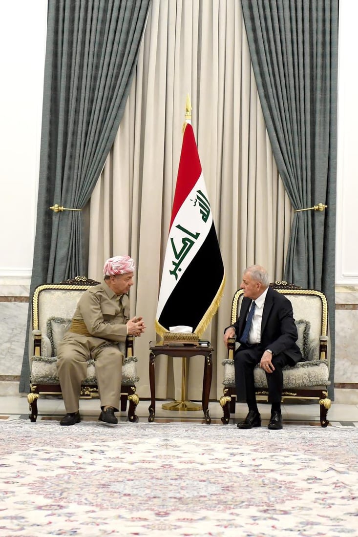 صور من لقاء رئيس الجمهورية وبارزاني: ضرورة التشاور بشأن بقاء قوات التحالف