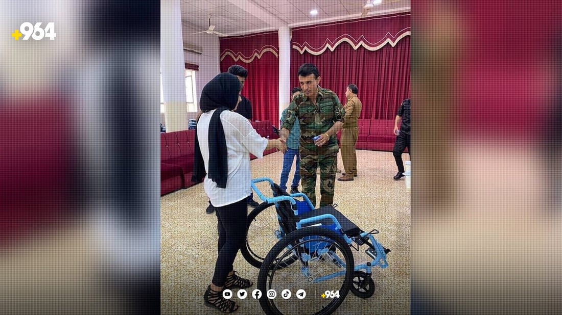 لە ئاکرێ و بەردەڕەش 100 عەرەبانە دابەشکرا بەسەر خاوەن پێداویستییە تایبەتەکان. وێنە:964