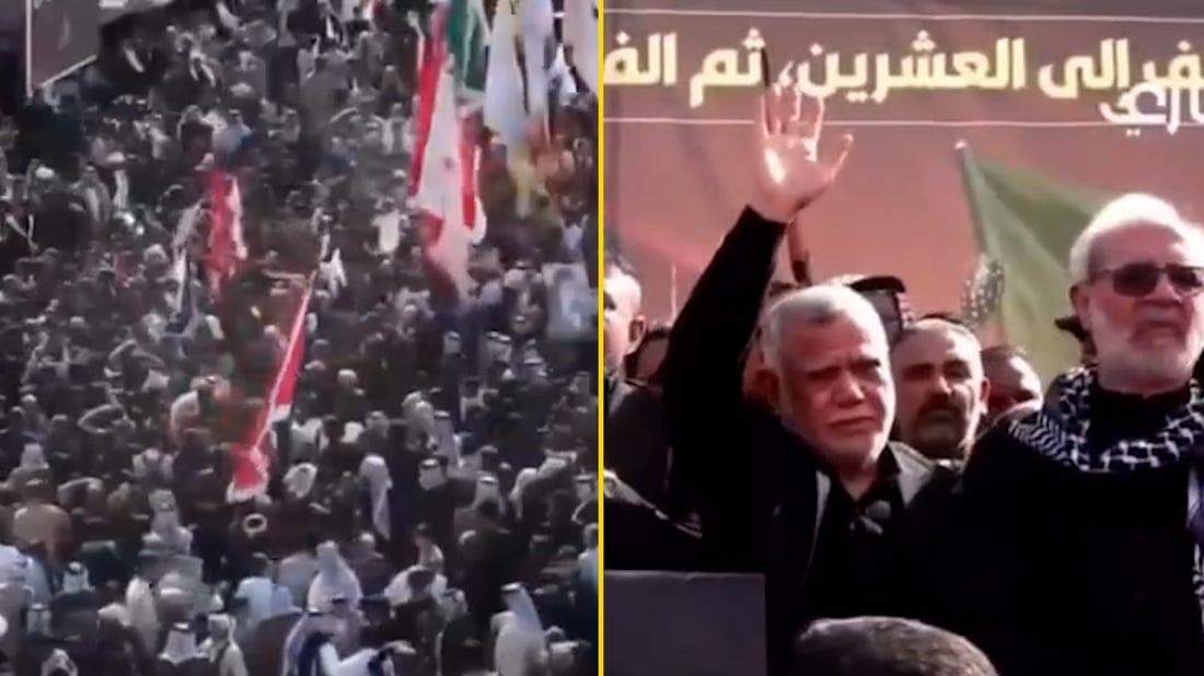 فيديو: هادي العامري وموقف محرج.. مهرجان لدعم إيران ينتهي بإطلاق نار في الطار