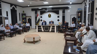 شيوخ الجنابيين والعزاويين في اجتماع مهم لإحياء عزيز بلد وجوارها (صور)