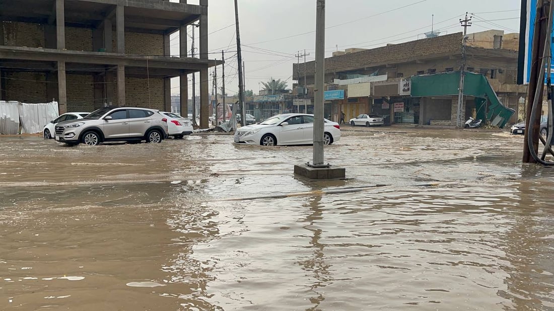 فيديو: “حالوب” كثيف يرشق النجف والأمطار الغزيرة استمرت 4 ساعات