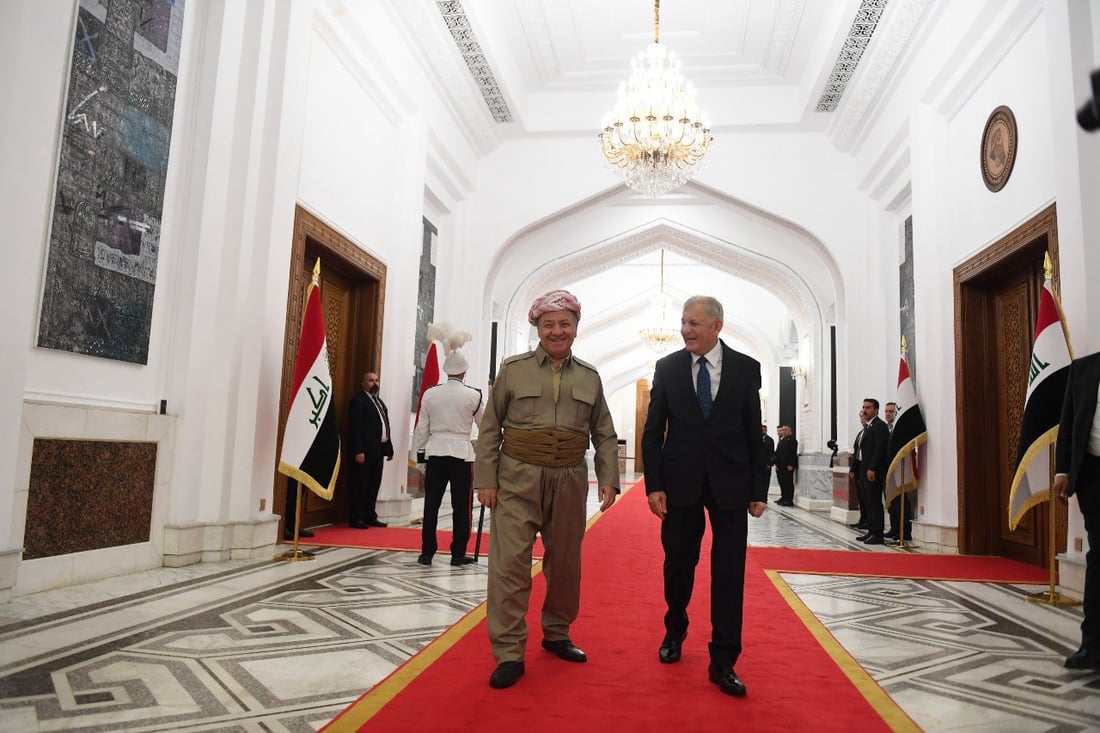 صور من لقاء رئيس الجمهورية وبارزاني: ضرورة التشاور بشأن بقاء قوات التحالف