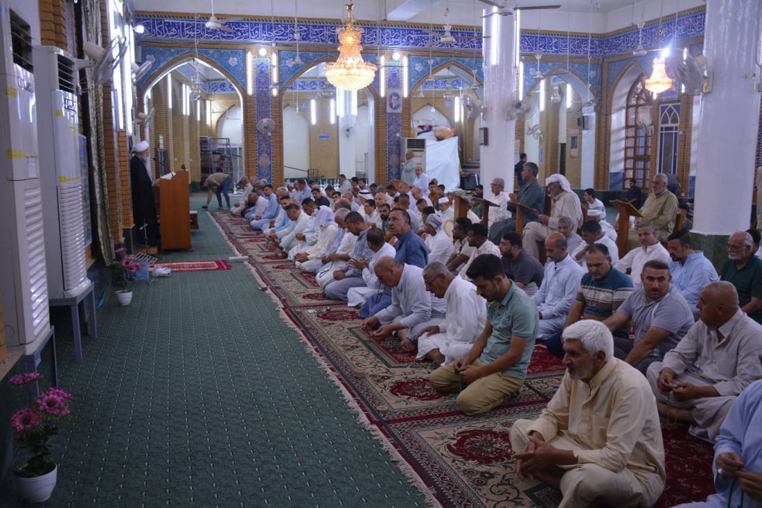 صور من جامع بلد الكبير: خطبة عيد الأضحى تدعو إلى رعاية الأيتام وعوائل الشهداء