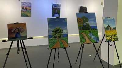 بريشة محاربي السرطان.. معرض للوحات الأطفال المرضى في السليمانية (صور)