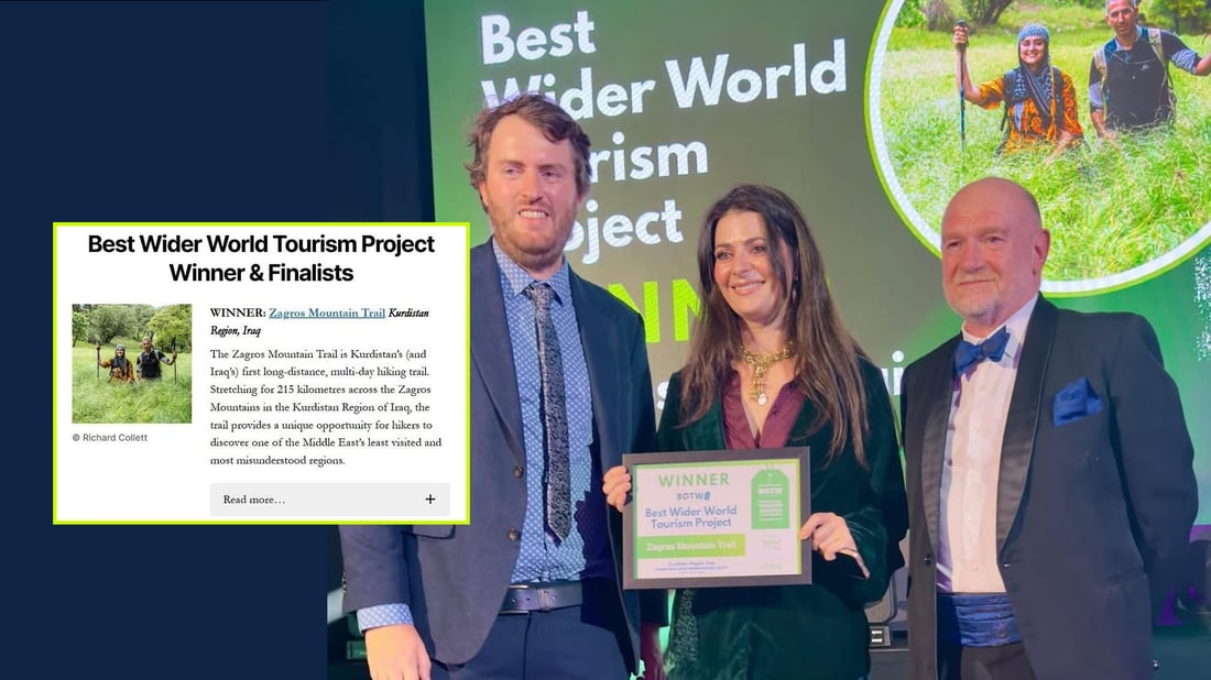 “رێچکەی چیای زاگرۆس” خەڵاتی باشترین پڕۆژەی گەشتیاری جیهانی پێبه‌خشرا