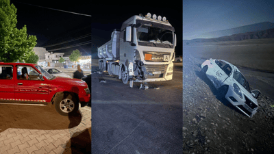 دیسان پیکاب و تانکەر بەزمیان نایەوە؛ پێنج کەس برینداربوون