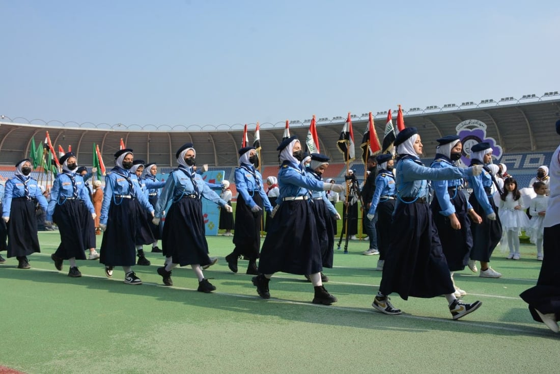 صور: استعراض كشافة واسط في ملعب الكوت