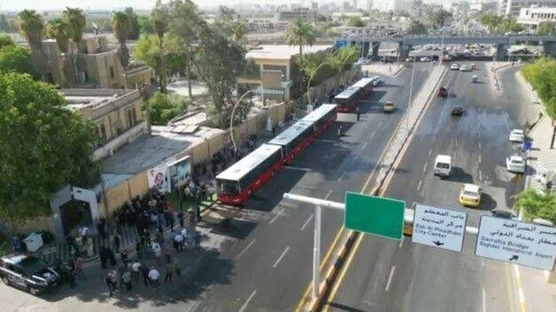 باصات للنقل العام من باب المعظم إلى ساحة الطبقجلي في الأعظمية