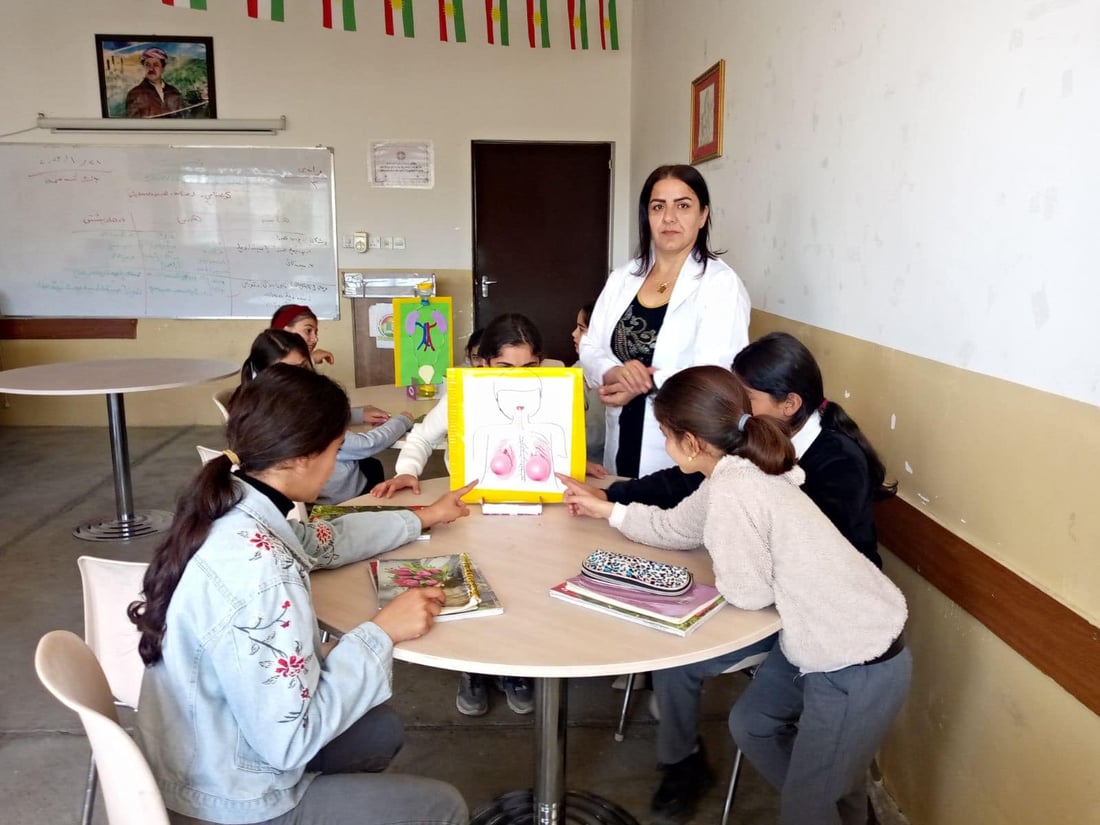 مامۆستاكه‌ی مێرگه‌سۆر شێوازى وانه‌وتنه‌وه‌ى گۆڕى