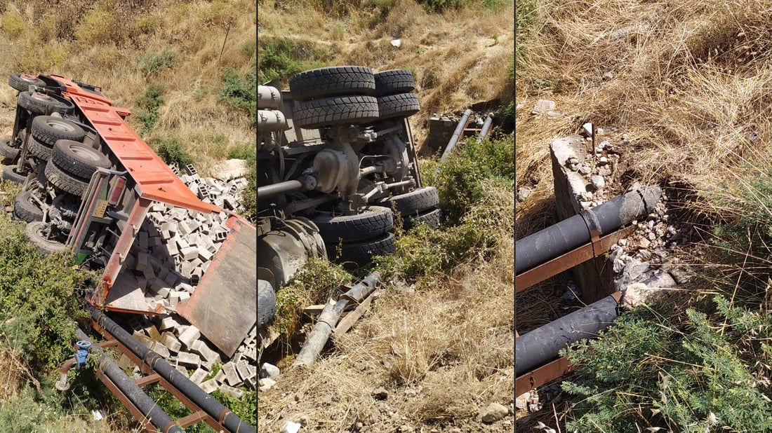 رووداوێکى هاتوچۆ 2500 ماڵ بێئاو دەکات