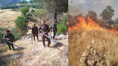 ئاگر لە سنووری پێنج گوندی قەزای ئامێدی کەوتەوە