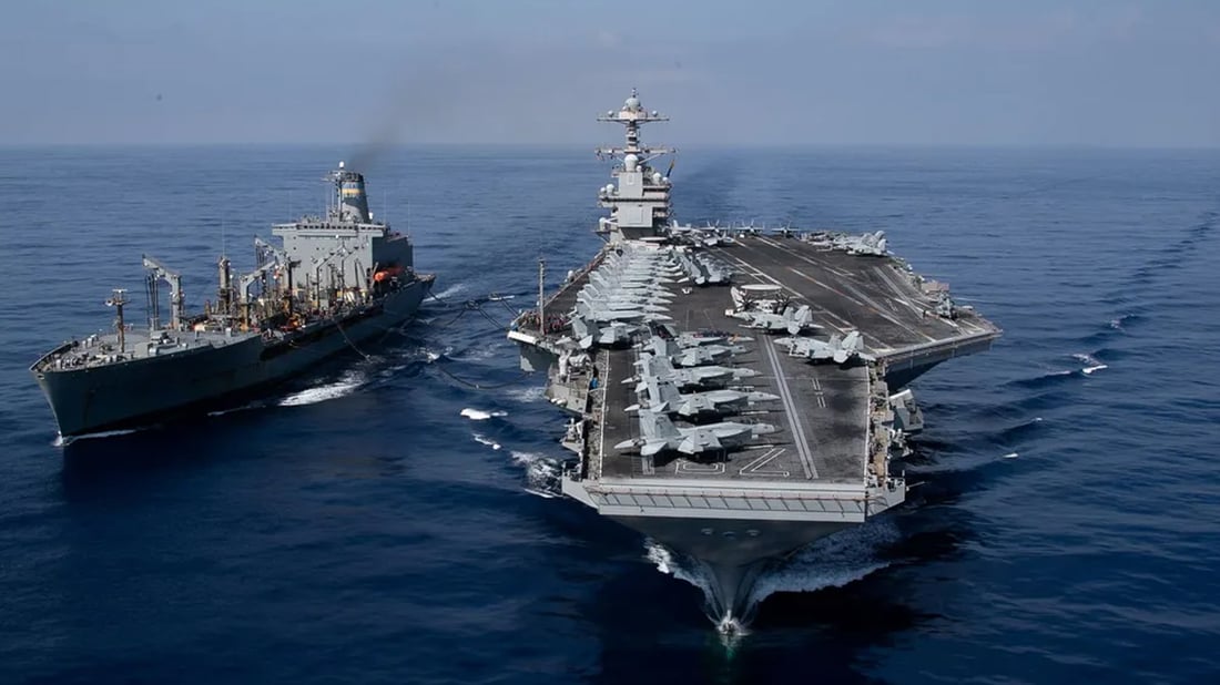 دووەم فڕۆکەهەڵگری ئەمریکا بەرەو رۆژهەڵاتی ناوەڕاست بەڕێکەوت