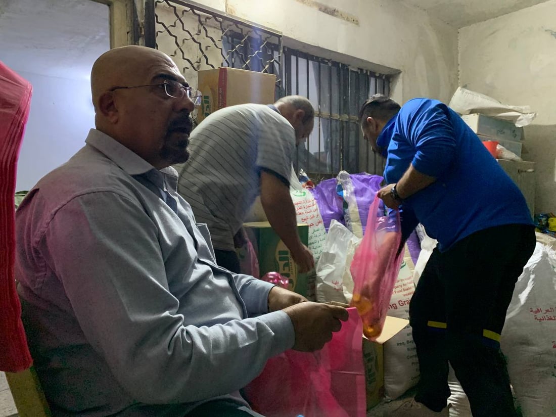 اليرموك تجمع 1000 سلة غذائية للمحتاجين في رمضان.. أول وجبتين لكربلاء والتاجي